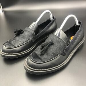 Reaction by Kenneth Cole Black Hair-On Hide Toe Loafer, Women's Size 9.5M/EUR 40